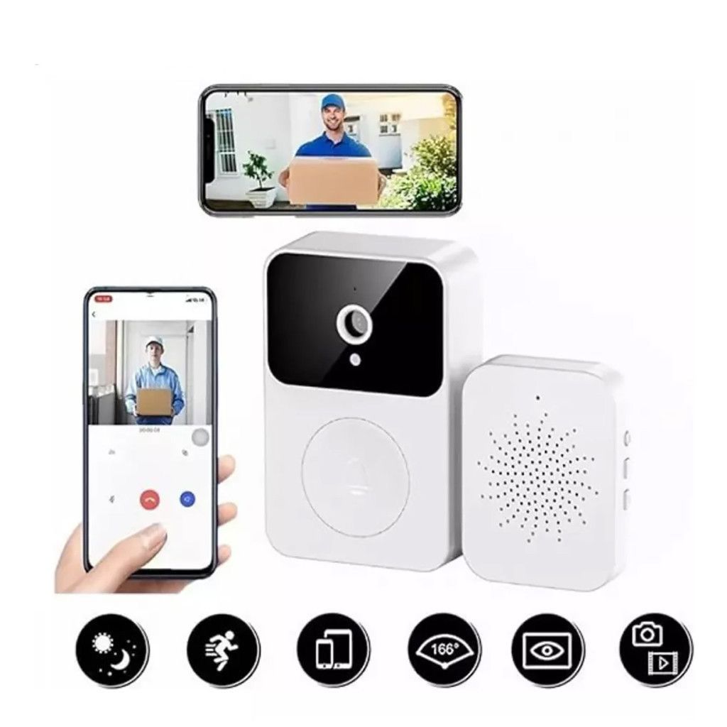 Timbre Inalámbrico Blanco con Cámara Bluetooh