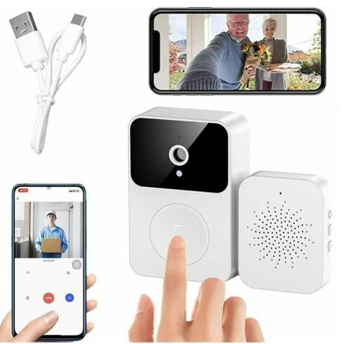 Timbre Inalámbrico Blanco con Cámara Bluetooh